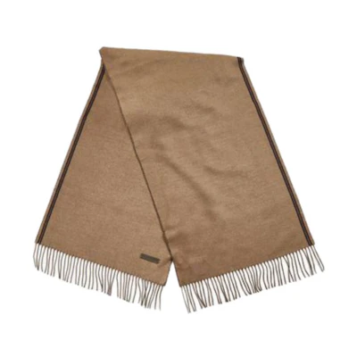 Zegna Two-Tone Silk Fringe Scarf Beige for Men. Z8L21SA824BGN2