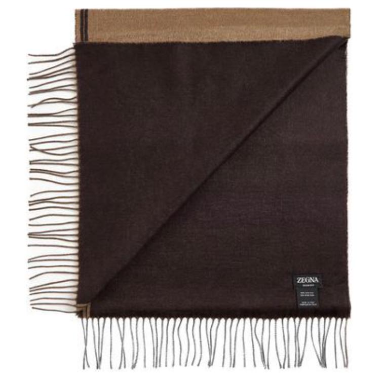Zegna Two-Tone Silk Fringe Scarf Beige for Men. Z8L21SA824BGN2 圖 3