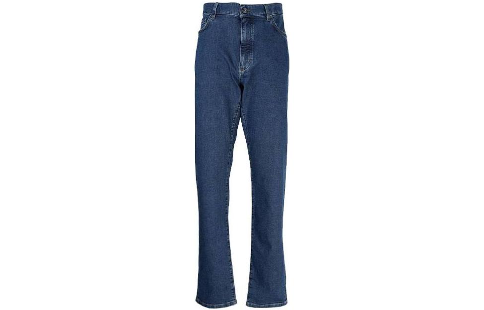 Zegna Washed Button-Straight Denim Jeans Men’s Blue. UBI70A5CITY-001