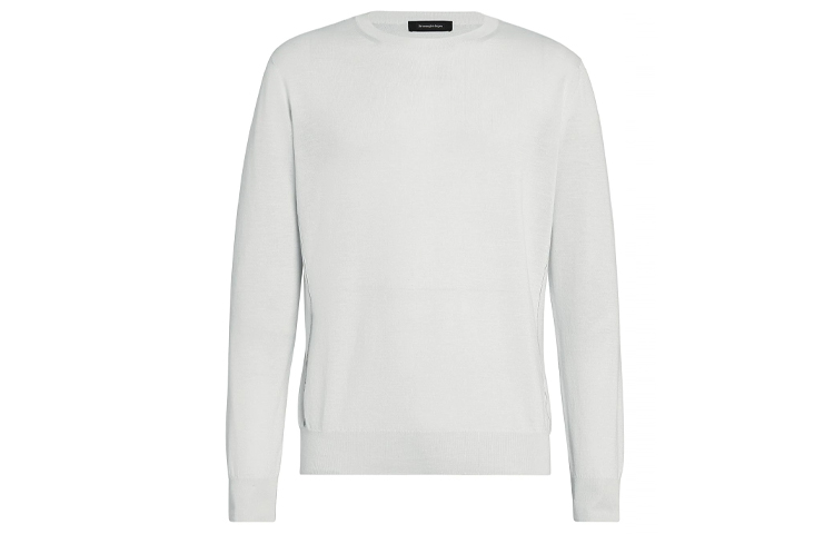 Zegna White Crewneck Pullover Long Sleeve Sweatshirt UWF91-110-N92