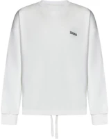 Zegna White Crewneck Sweatshirt with Embroidered Logo and Drawstring Hem N6MGI1830-105 Zegna White Crewneck Sweatshirt with Embroidered Logo and Drawstring Hem N6MGI1830-105