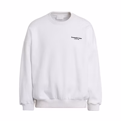 Zegna FOG Unisex Cotton Blend Crewneck Sweatshirt White. FZJ803-FZ1003-N01