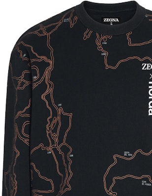 Zegna x Norda SS23 黑色印花長袖運動衫 男裝。 UB522A5-NOR872-K09 Details for Zegna x Norda SS23 黑色印花長袖運動衫 男裝。 UB522A5-NOR872-K09