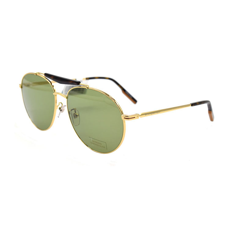 Zegna Zeiss Lens Modern Aviator Holiday Travel Sunglasses Metallic Gold . EZ0154-F 30N