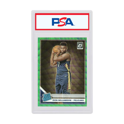 Zion Williamson 2019 Donruss Optic Rookie Fanatics Box Set Green Wave #158