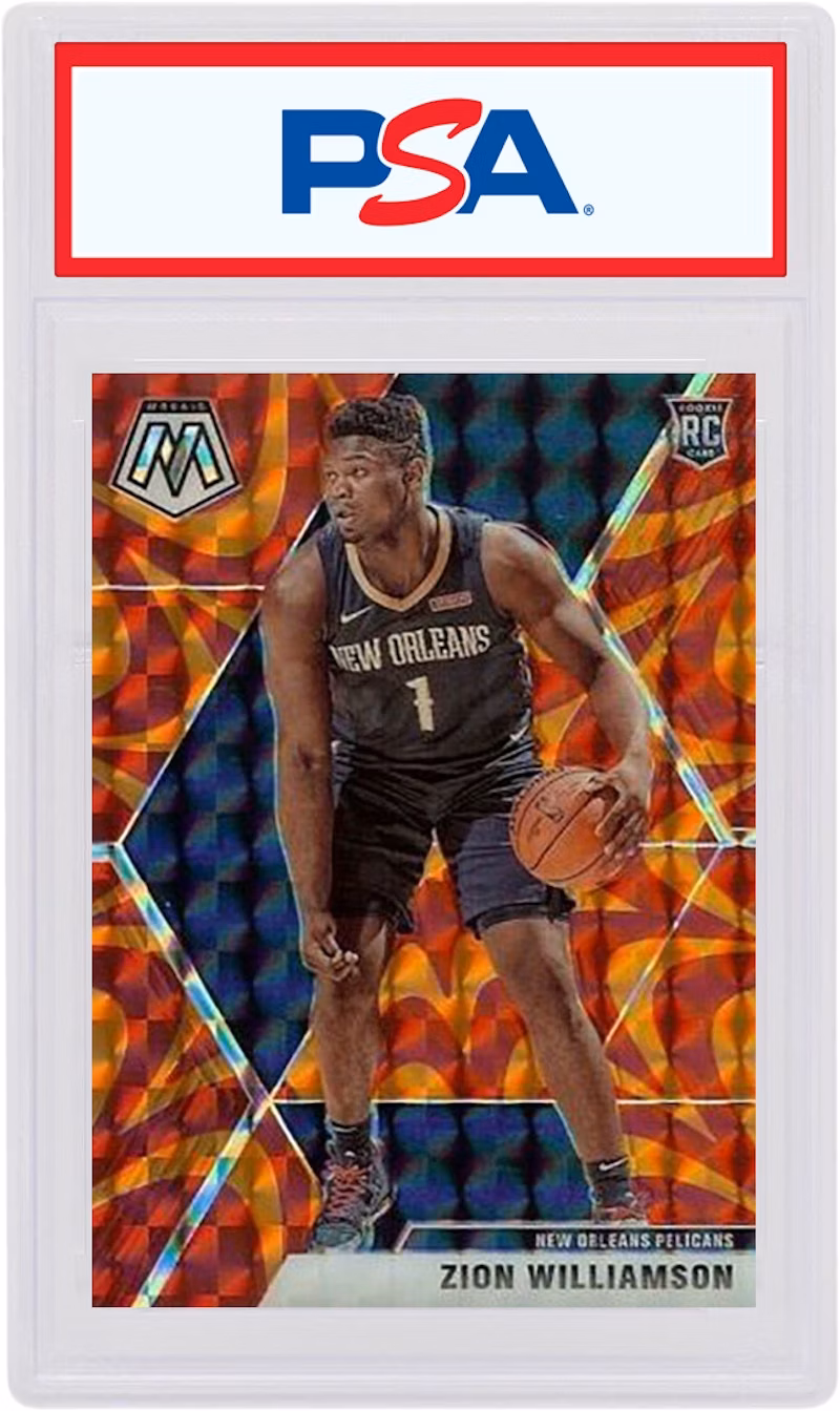 zion-williamson-2019-panini-mosaic-rookie-reactive-orange-209